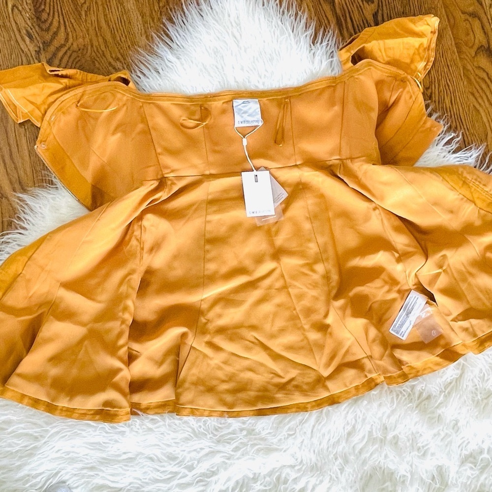 NEW C/MEO Collective Get Right Off Shoulder Ruffle Sweetheart Mini Dress - Picture 15 of 16